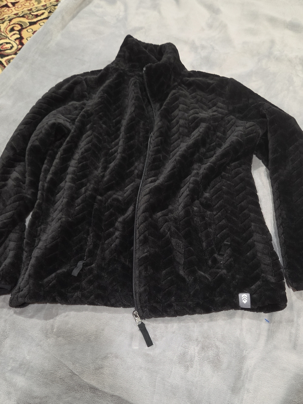 Free Country Black Plush Full-Zip Jacket